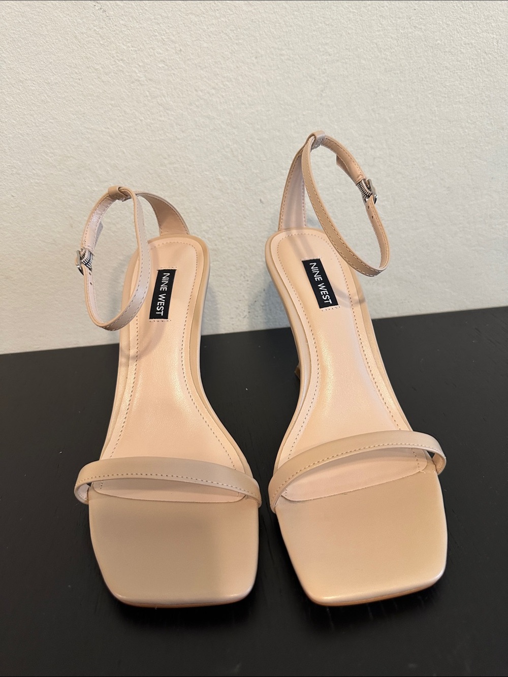 Nine West Yess Ankle Strap Heels Ivory Size 7.5